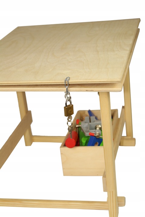 Drewn warsztat majsterkowicz tablet kłódka skrzynka 24 elementy + IMADŁO !!