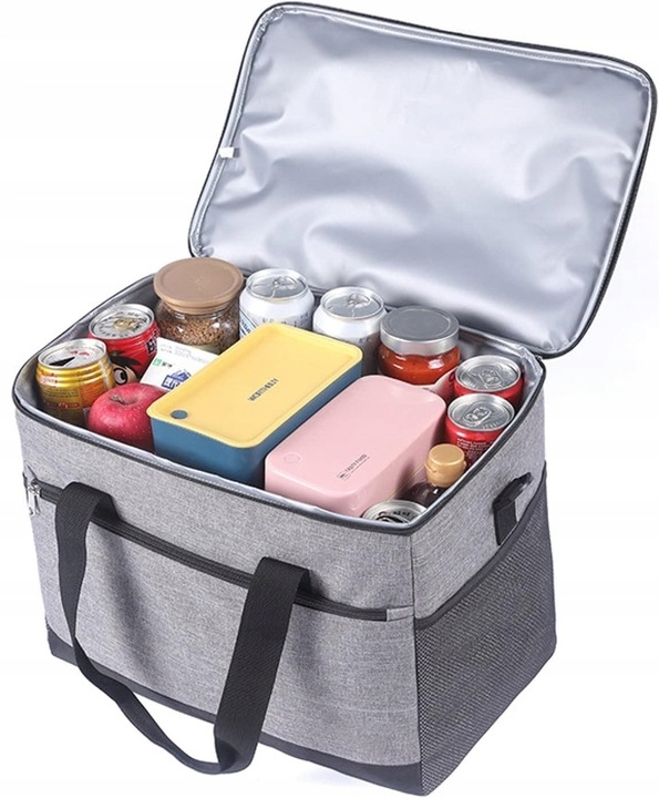 Torba Termiczna Piknikowa Turystyczna Lodówka Kosz Wkłady Chłodzące Mrożąc