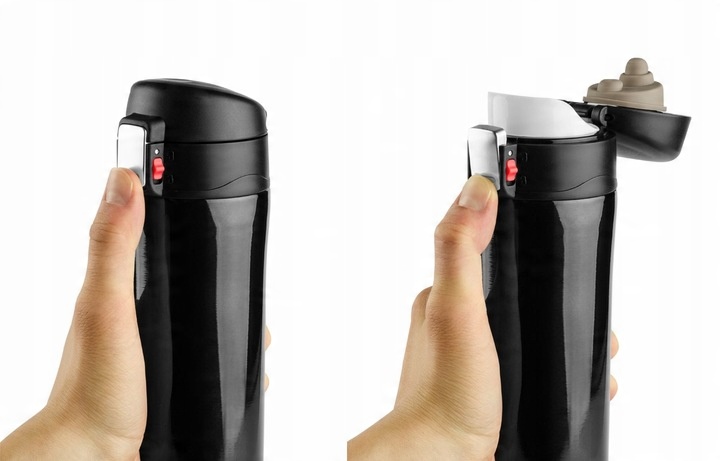 KUBEK TERMICZNY TERMOS NA KAWĘ HERBATĘ DO SAMOCHODU 440 ml PREZENT CZARNY