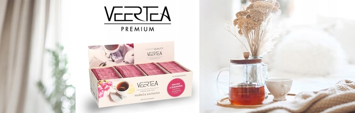 Herbata VEERTEA CRANBERRY & RASPBERRY 100 szt. | smak malina z żurawiną