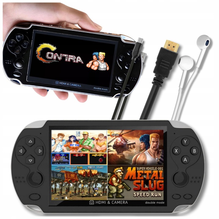 MINI konsola przenośna do gier RETRO x7 POLSKIE MENU Aparat 1000 GIER