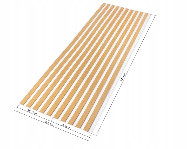 Lamele na białej płycie HDF - zestaw 59,5 cm x 275 cm - DĄB Miodowy i inne