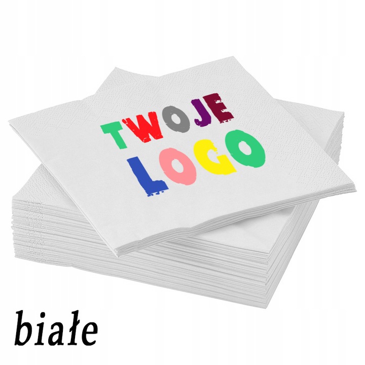 Serwetki personalizowane z Twoim własnym nadrukiem LOGO Firmy projekt 50szt