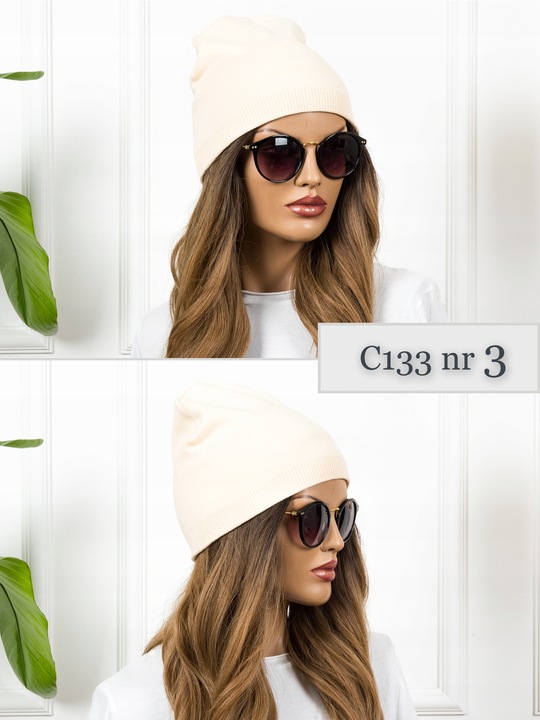 CZAPKA DAMSKA CIEPŁA wygodna Zimowa Beanie MODNA Wywijana brązowa KOLORY