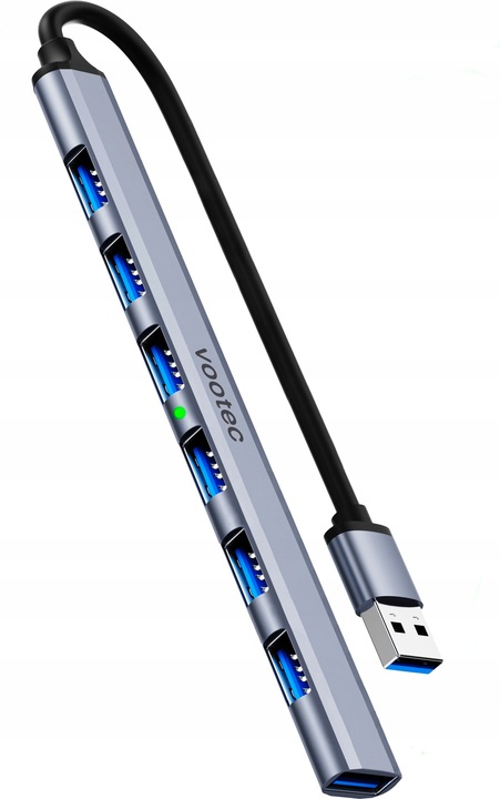 HUB USB 3.0 Rozdzielacz Rozgałęźnik 7 Portów 7x USB Slim 7w1 Smukły Vootec