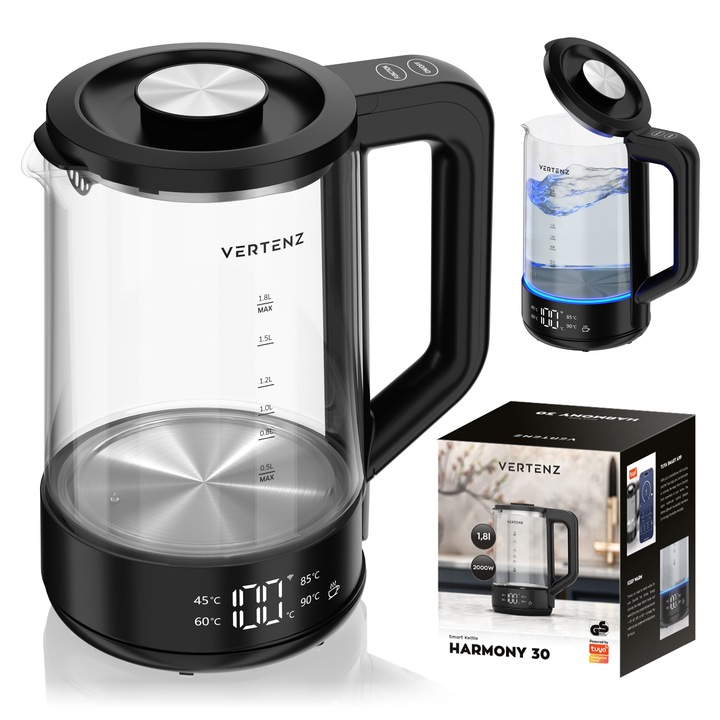 Czajnik ELEKTRYCZNY LED Vertenz TUYA 1,7L 2000W Warm REGULACJA TEMPERATURY