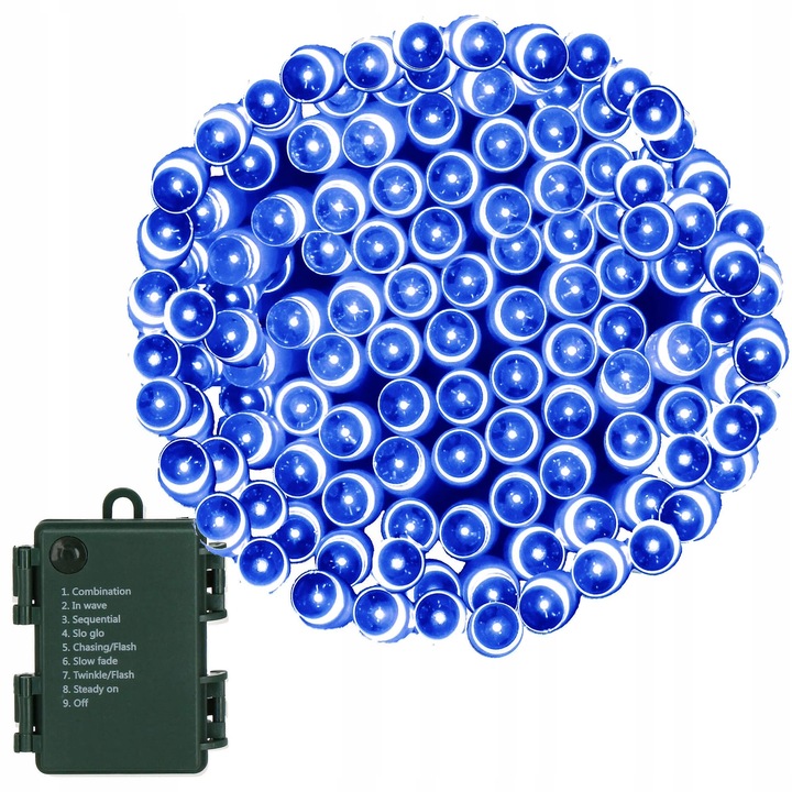 LAMPKI CHOINKOWE 100 LED 10m ZEWNĘTRZNE +TIMER IP44 8 FUNKCJI NA BATERIE