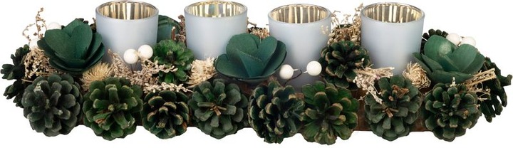 STROIK ADWENTOWY BOŻE NARODZENIE ZIELONY ŚWIECE 44 x 15 x 9 CM MAGICHOME