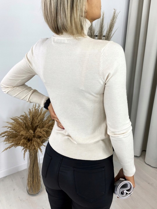 Klasyczny Przyjemny Sweter z Golfem codziennych stylizacji ARIANNA BEŻOWY