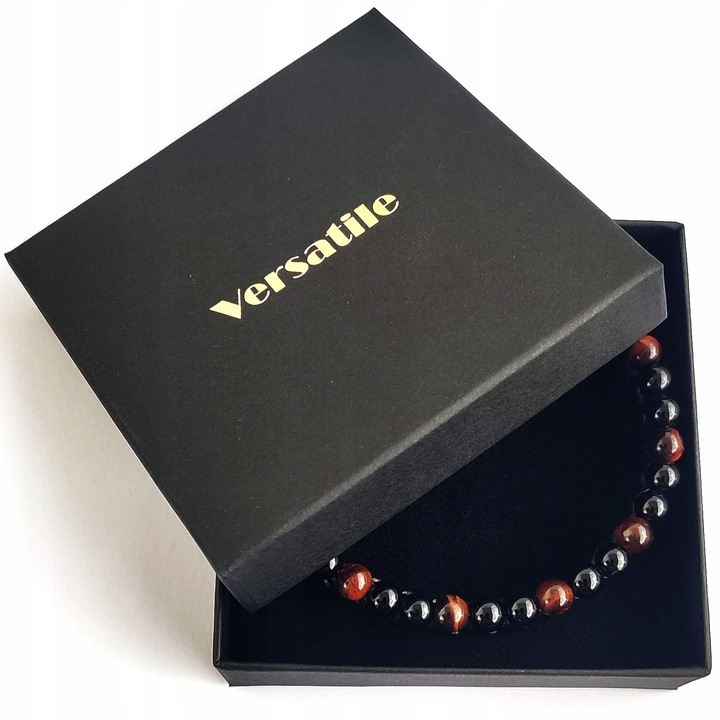 Bransoletka męska skórzana REGULOWANA Z TYGRYSIM OKIEM PREZENT Versatile