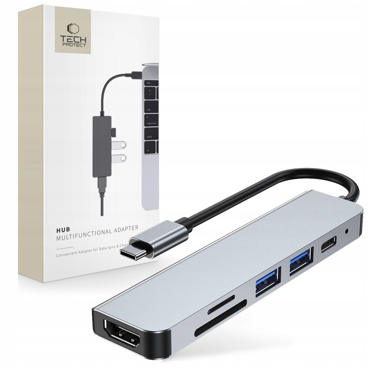 ROZDZIELACZ ADAPTER HUB HDMI TYPE-C USB-C SD MICRO-SD DO MACBOOK M1 M2 M3