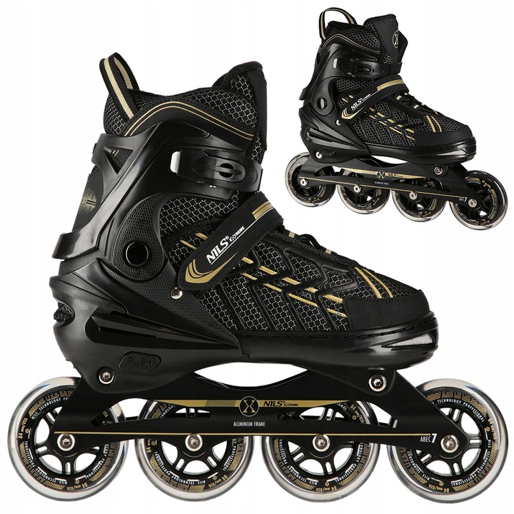 ŁYŻWOROLKI ROLKI Rekreacyjne Męskie Damskie Regulowane PU100 ABEC7 r. 43-45