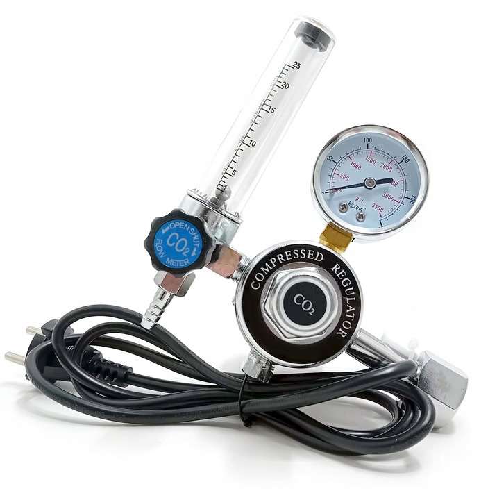 Reduktor z ROTAMETREM Ar/CO2 z PODGRZEWACZEM 230V Ar CO2 PODGRZEWACZ ARGON