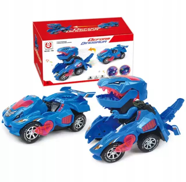 DINOZAUR ZMIENIAJĄCY SIĘ W AUTO Samochód robot gra zabawka transformermuje