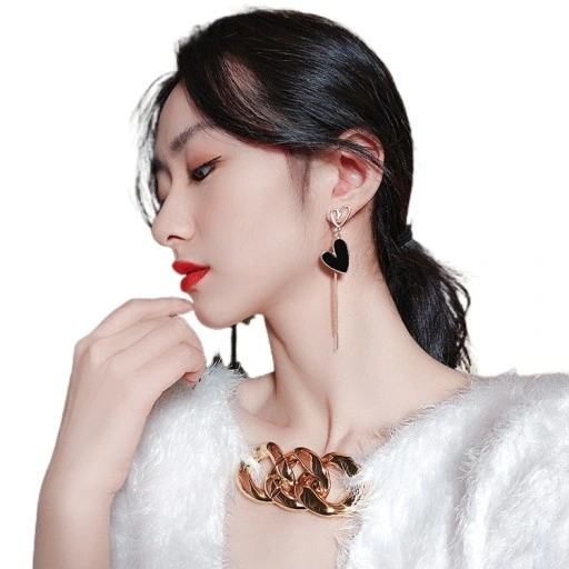 Asymetryczne Serce Kolczyki Wiszące damskie