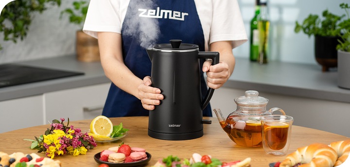 CZAJNIK ELEKTRYCZNY ZELMER BEZPRZEWODOWY STAL NIERDZEWNA CICHY 1,7L 1500W