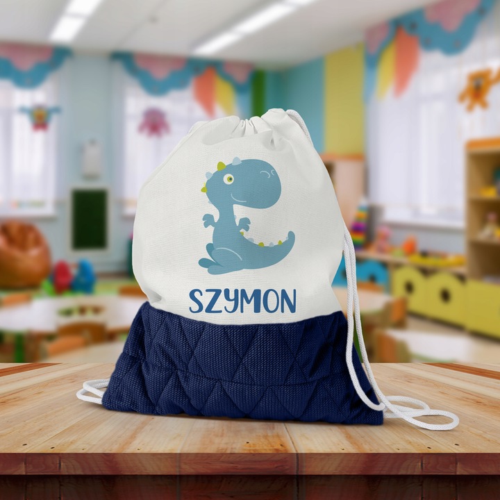 WOREK DO PRZEDSZKOLA ŻŁOBKA PLECAK DLA DZIECKA Z PĘTELKĄ NA BUTY + IMIĘ