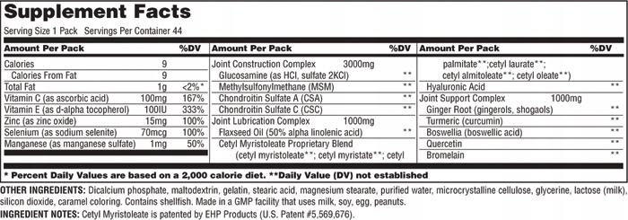 Animal Flex 44pacs UNIVERSAL Ochrona stawów suplement diety 393,4g
