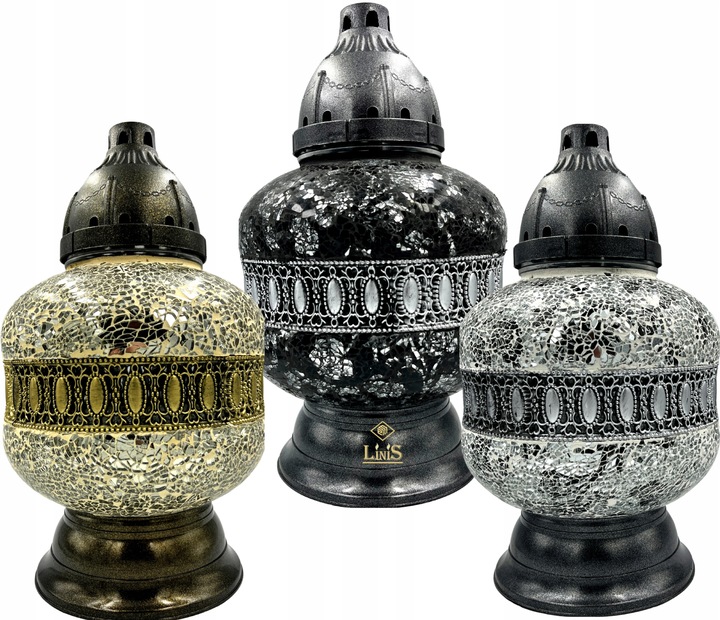 Znicz Lampion Witraż Karafka Złota Urna