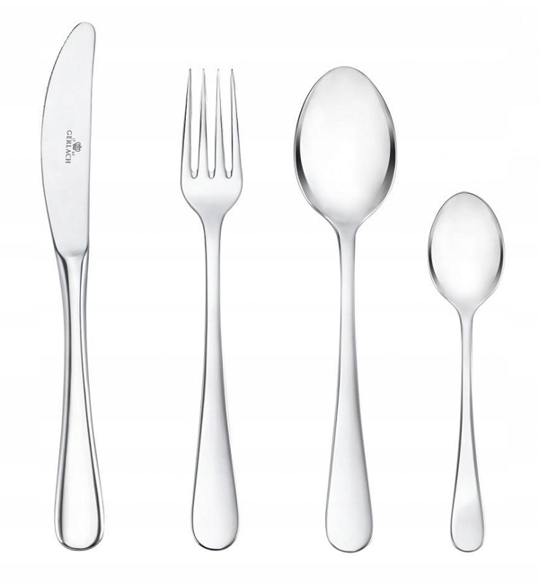 GERLACH FLOW SZTUĆCE 60EL POŁYSK PUDEŁKO 12 OS STAL NIERDZEWNA ZMYWARKA