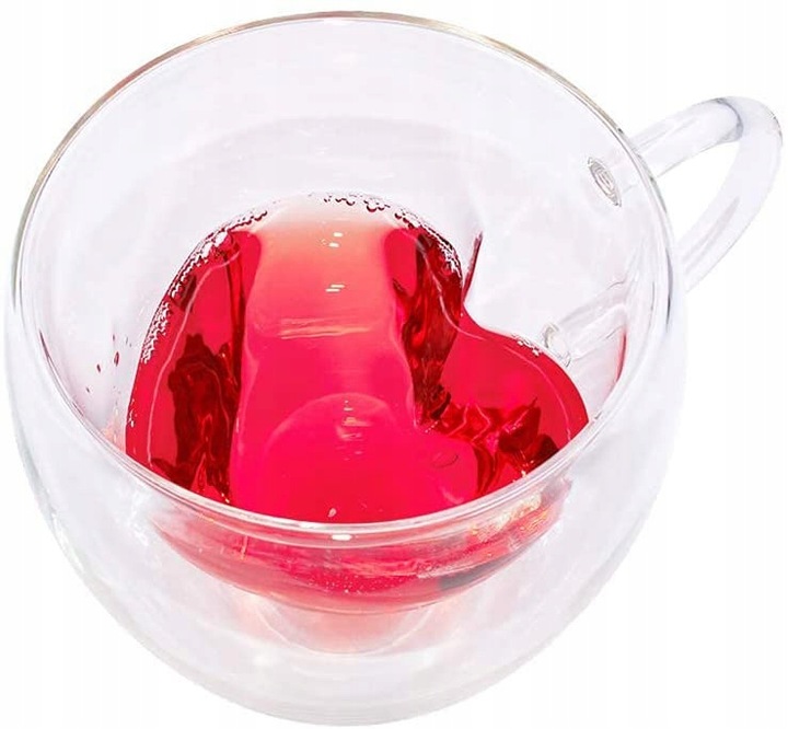 6x SZKLANKI TERMICZNE DO KAWY DRINKÓW SERCE 250ml NA PREZENT DZIEŃ KOBIET