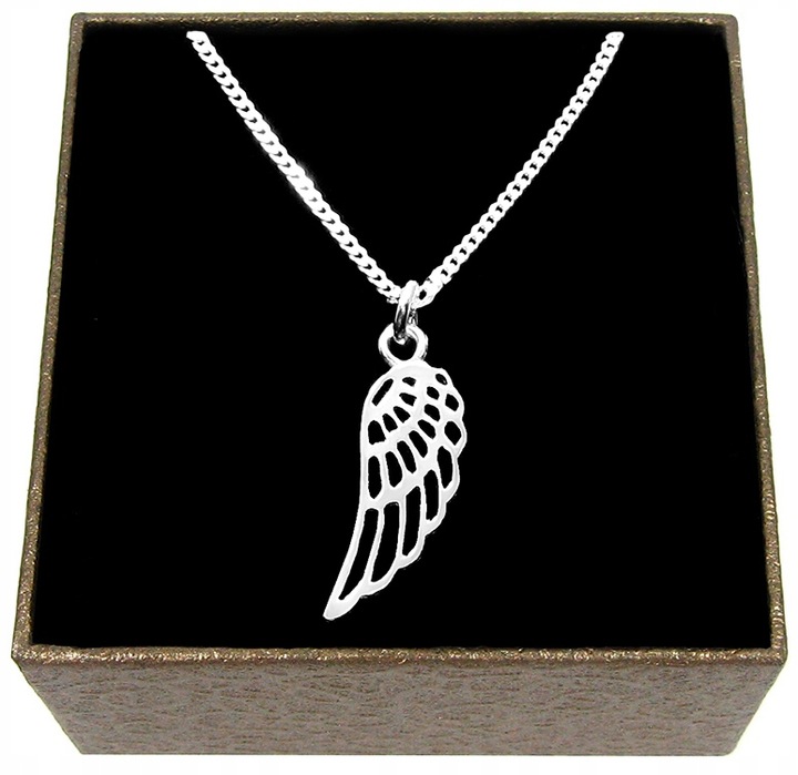 ŁAŃCUSZEK SREBRNY SKRZYDŁO ANIOŁA ŁAŃCUSZEK NA PREZENT SREBRO 925 45cm W6
