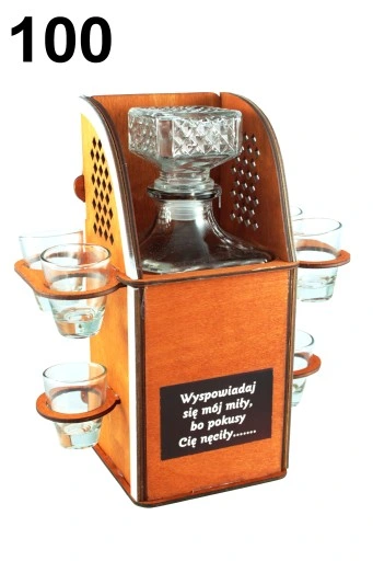 Karafka na alkohol 6 kieliszków kieliszki prezent URODZINY 18-99 WZORY