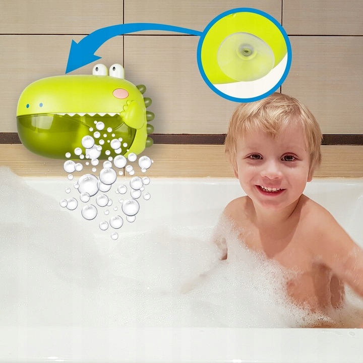BĄBELKOWY DINOZAUR DINO DO KĄPIELI MASZYNKA DO ROBIENIA PIANY W WANNIE GRA