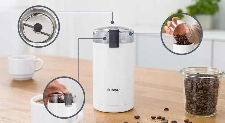 BOSCH MŁYNEK ELEKTRYCZNY DO KAWY TSM6A011W BIAŁY