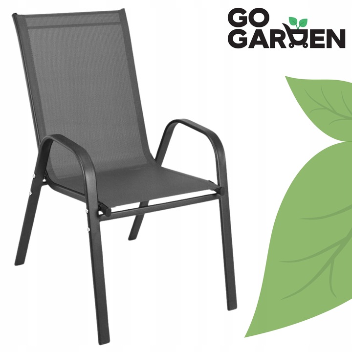 KRZESŁO OGRODOWE METALOWE TARASOWE BALKONOWE FOTEL TARAS BALKON SZARE 4 SZT