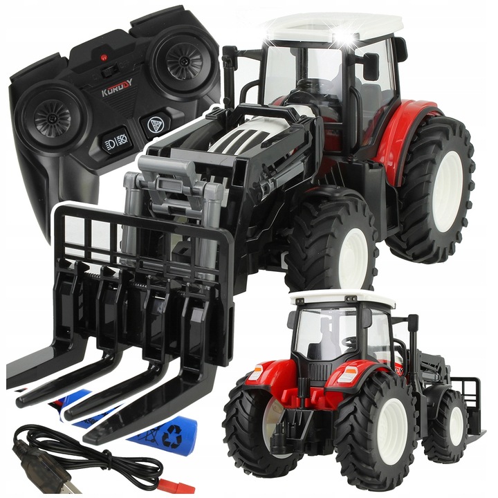 OGROMNY TRAKTOR ZDALNIE STEROWANY RC CIĄGNIK NA PILOT FARMA OŚWIETLENIE