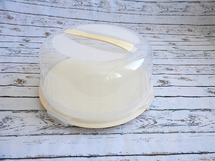 TACA PATERA POJEMNIK DO TORTU CIASTA PUDEŁKO NA WYPIEKI ŻYWNOŚĆ Z POKRYWĄ