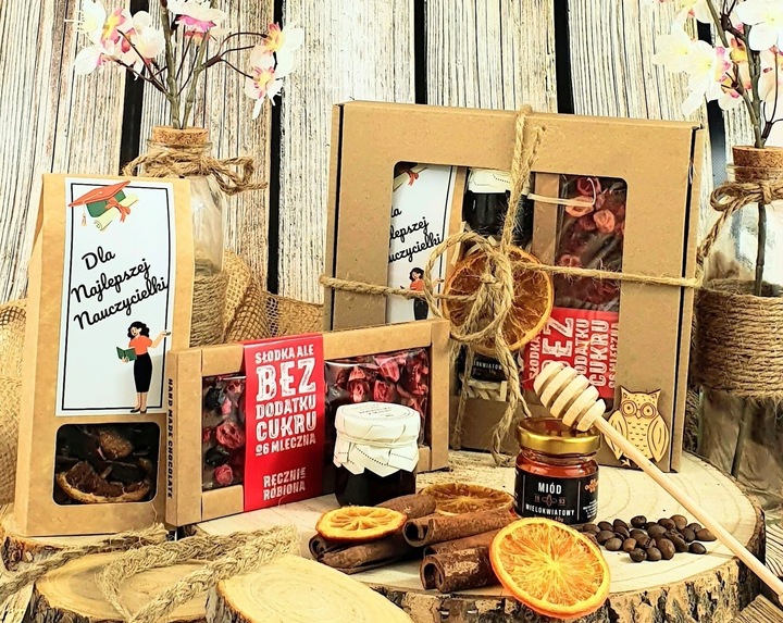 Kosz prezentowy na zakończenie roku personalizowany zestaw dla nauczyciela