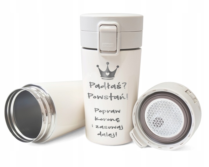 Kubek termiczny 300 ml prezent dla przyjaciółki TERMOS bidon +TWÓJ GRAWER