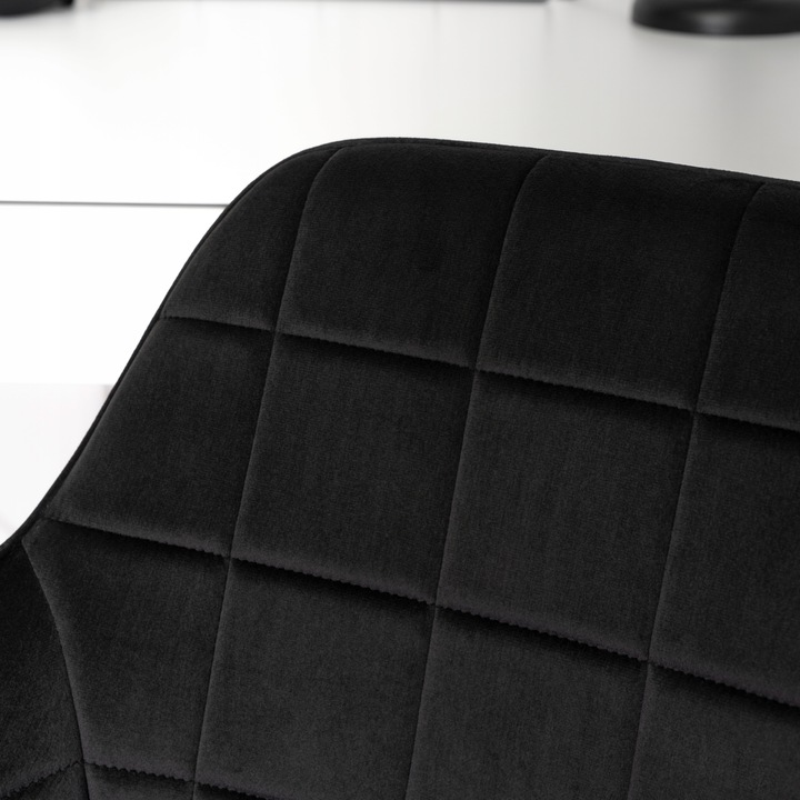 Krzesło Obrotowe Fotel Młodzieżowy Obrotowy Dla Dziecka Czarny Welur LUCY