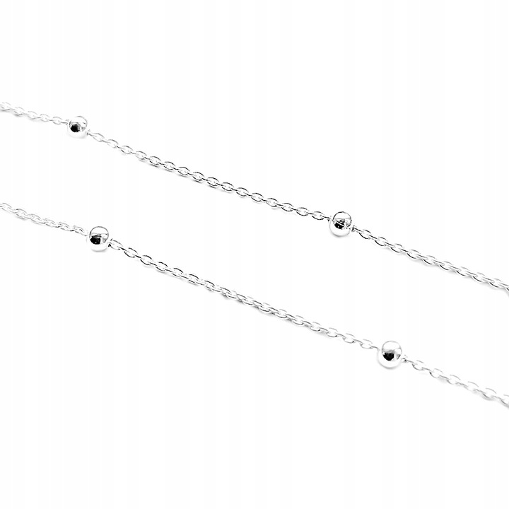 łańcuszek srebrny z kuleczkami 60 cm pr925