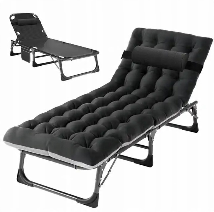 Łóżko Polowe Turystyczne Wędkarskie Leżak Składany z Materacem 194 cm