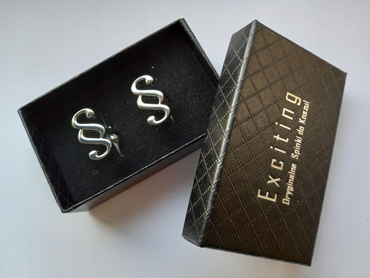 Spinki do mankietów EXC PARAGRAF Prezent dla Radcy Prawnika w pudełku