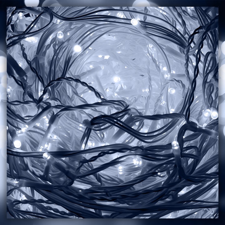 SOPLE LAMPKI CHOINKOWE ZIMNE 300 LED 14,5 M GRUBY KABEL FLASH ZEWNĘTRZNE