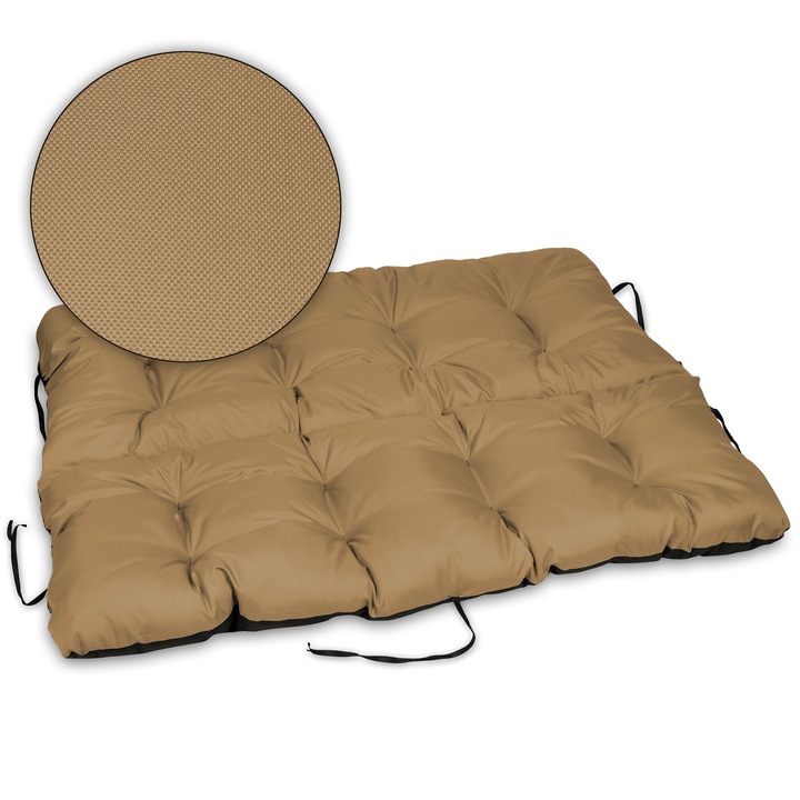 Beżowa poduszka na ławkę ogrodową 180x60x50 45/45