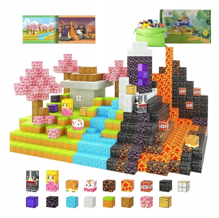 KLOCKI MAGNETYCZNE Sześciany Dla dzieci 79 KLOCKÓW