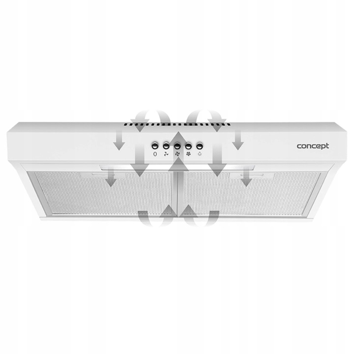 Okap podszafkowy 50cm Concept OPP1250wh Ultra SLIM