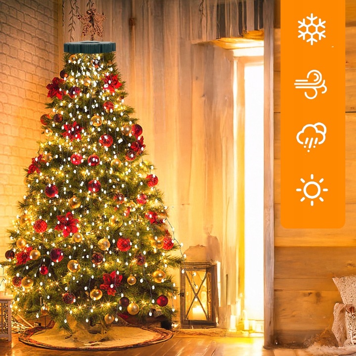 OŚWIETLENIE CHOINKOWE Z PIERŚCIENIEM, 2M, 400 DIOD LED, LAMPKI CHOINKOWE