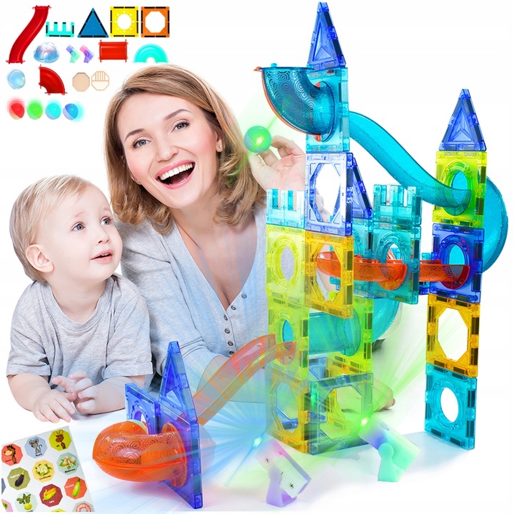 EDUKACYJNA ZABAWKA DLA DZIECKA 4 5 6 7 8 LATKA ZAMEK KLOCKI MAGNETYCZNE