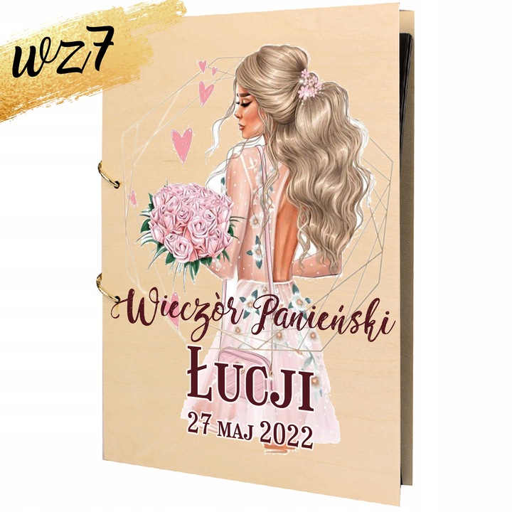 ALBUM WIECZÓR PANIEŃSKI z NADRUKIEM PREZENT DLA PANNY MŁODEJ IMIĘ Y3