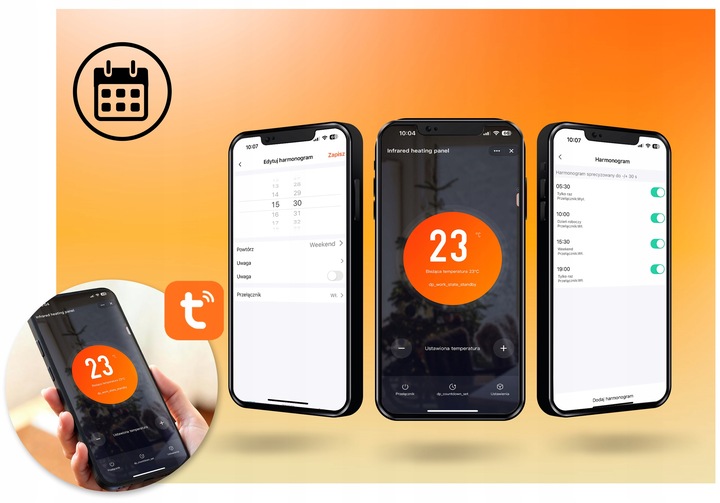 Grzejnik na podczerwień promiennik 720W panel grzewczy pilot WiFi aplikacja