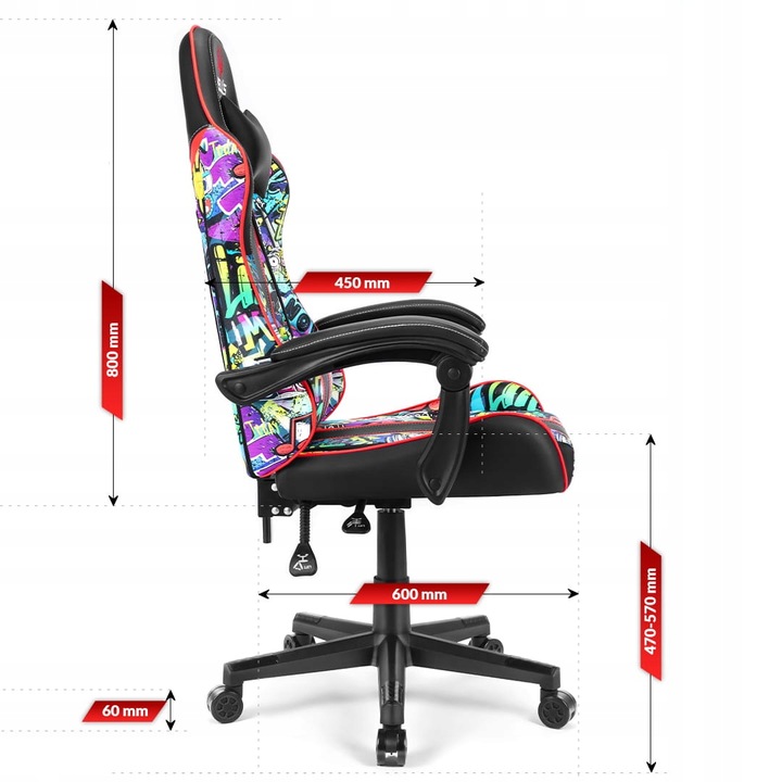 FOTEL GAMINGOWY DLA GRACZA BIUROWY HELL'S