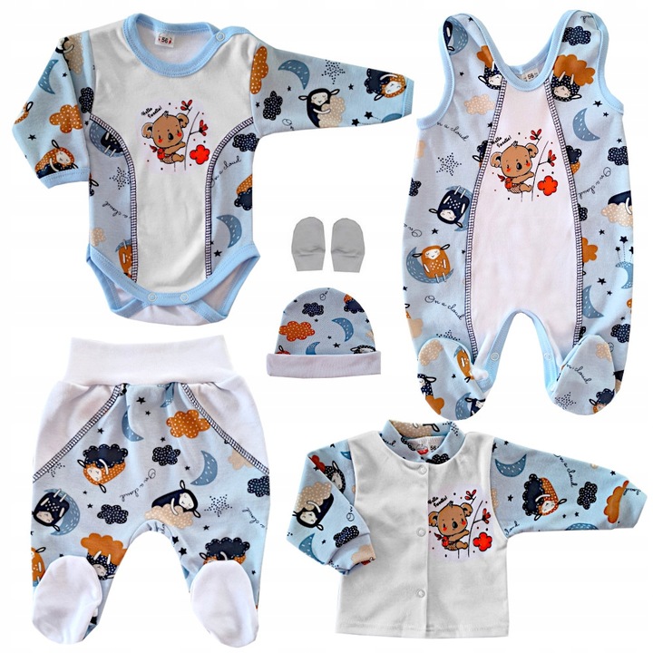 Komplet Wyprawka niemowlęca 6 el. 62 cm Koala i Owce