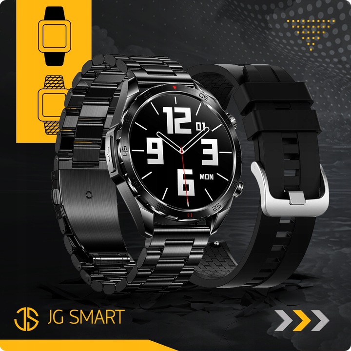 SMARTWATCH MĘSKI ZEGAREK EKG FUNKCJA POMIARU CUKRU AMOLED CIŚNIENIE ROZMOWY