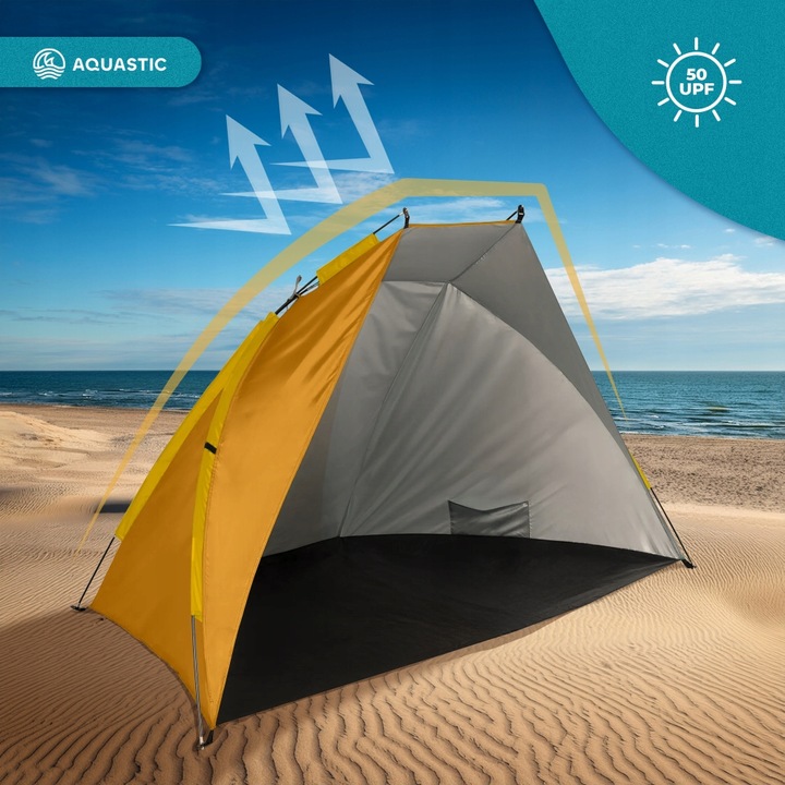 Namiot plażowy AQUASTIC Concielo pomarańczowy UPF50+ Ochrona przed słońcem